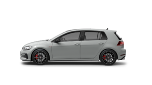 Side view of a white golf gti
