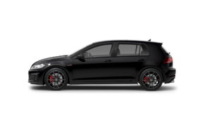Side view of a black golf gti