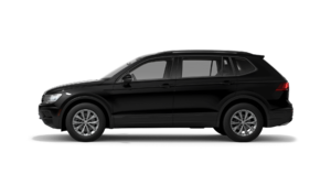 Side view of a black tiguan
